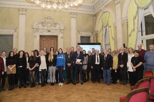 La cerimonia per il 150esimo della Federazione Ginnastica d’Italia nel Salone di rappresentanza del Palazzo della Regione